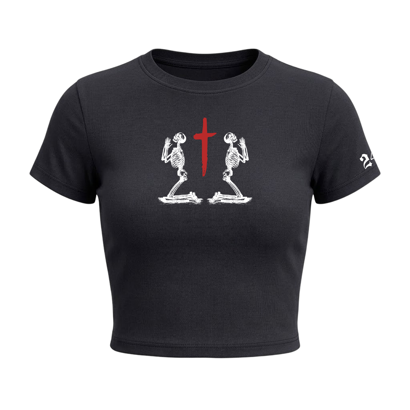 24 Songs Cult Behaviour Baby Tee in Black