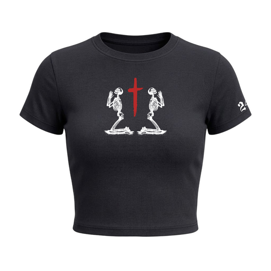 24 Songs Cult Behaviour Baby Tee in Black