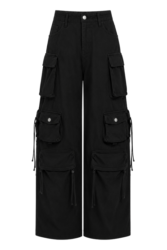 24 Songs Harmony Black Cargo Pants