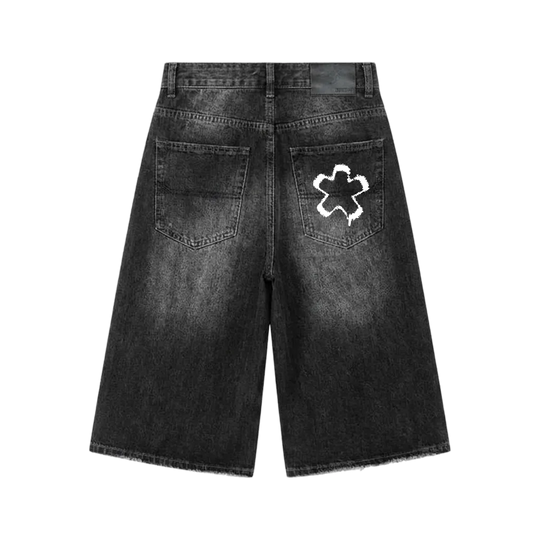 24 Songs OPM Jorts in Black