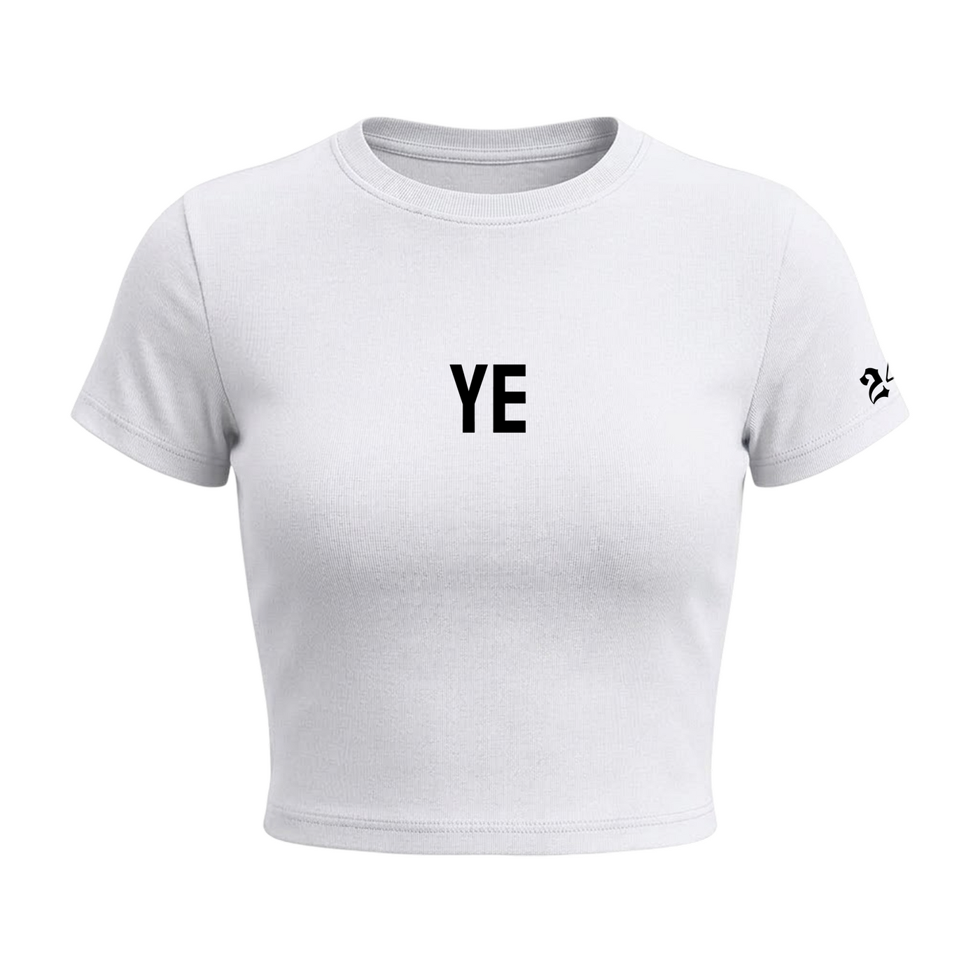 24 Songs YE Baby Tee in White