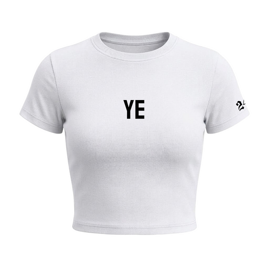 24 Songs YE Baby Tee in White