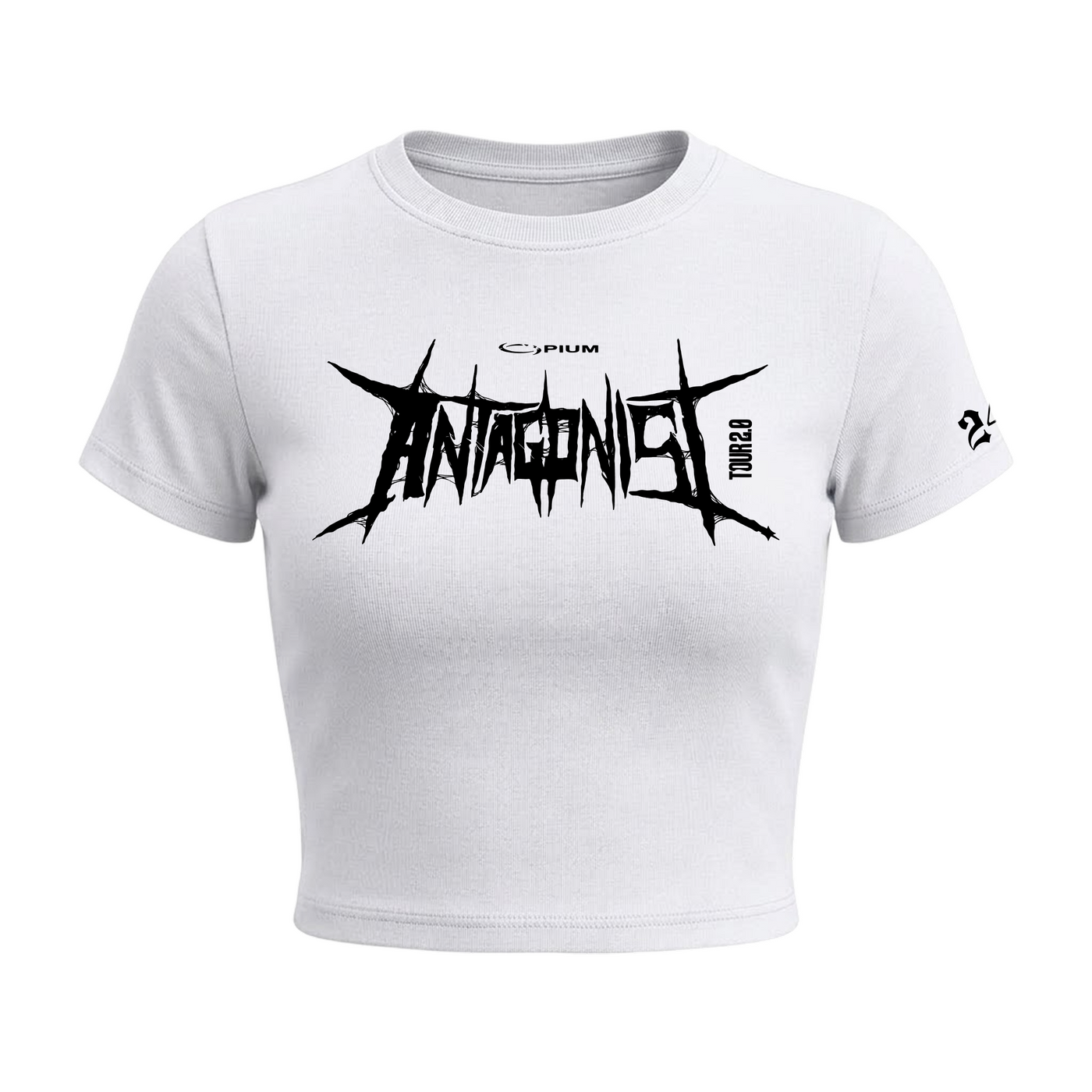 Carti - Antagonist Baby Tee in White