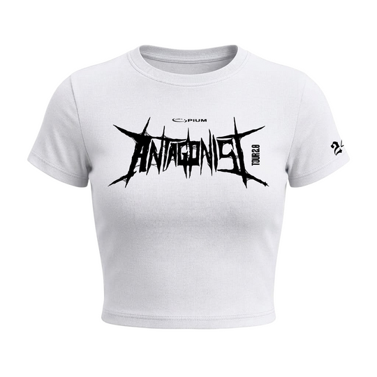 Carti - Antagonist Baby Tee in White
