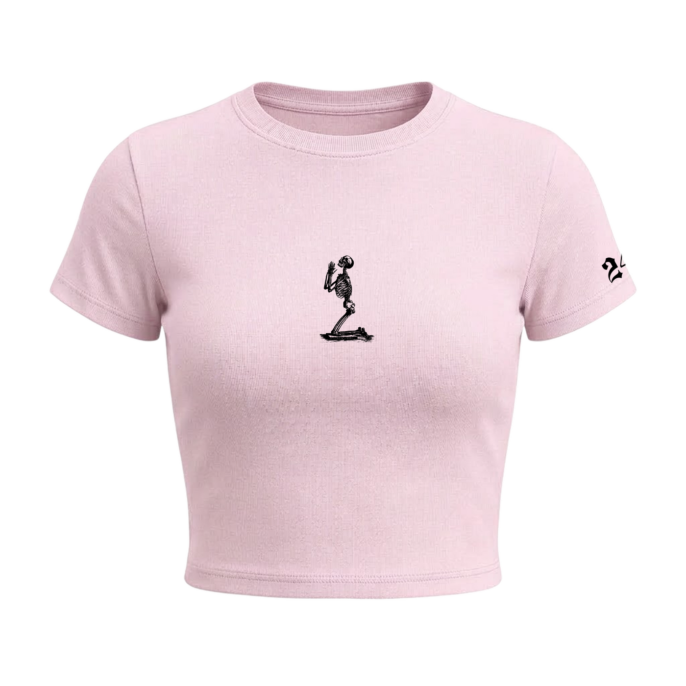 Kanye- Godless Behaviour Baby Tee in Pink