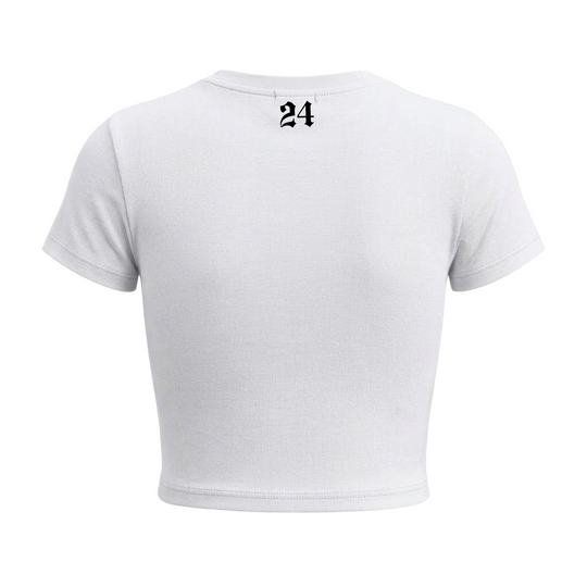 Kanye- Godless Behaviour Baby Tee in White