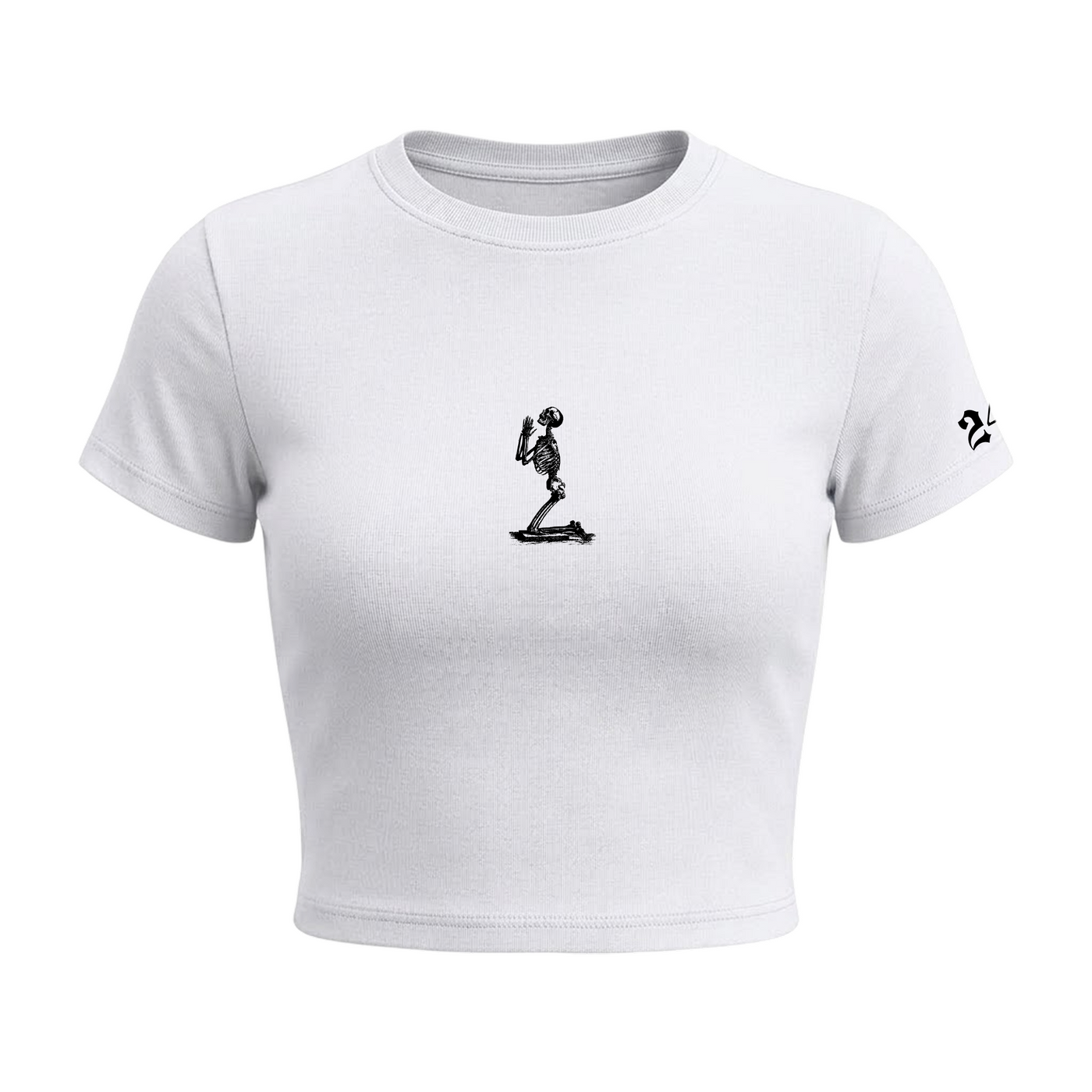 Kanye- Godless Behaviour Baby Tee in White